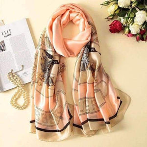 Planet Gates AA10016 pink Silk Scarf Large Long  Hair Scarf Fashion Head Scarf Cute Wrap Shawl Scarfs for Women AA10016