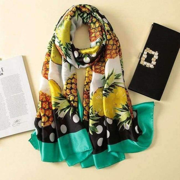 Planet Gates AA10016 yellow Silk Scarf Large Long  Hair Scarf Fashion Head Scarf Cute Wrap Shawl Scarfs for Women AA10016