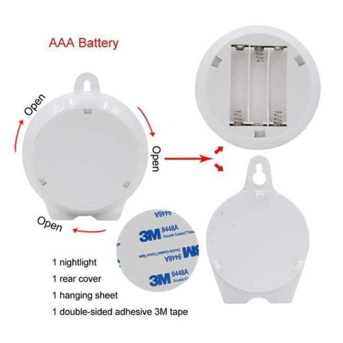 Planet Gates AAA / Cold White [MingBen] LED PIR Sensor Night Light Motion Sensor Lamp Activated Wall Lights Auto On Off Battery Operated For Bedroom Kitchen