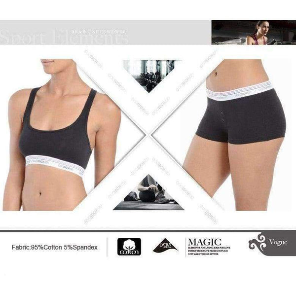 Planet Gates AB BLUE / XXL Bra & Brief Sets Famous Brand Women Bra & Shorts Lounge Underwear Vest Bra Set Cotton Sexy Bra Suit For Girls 2563