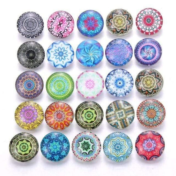 Planet Gates AB213 10pcs/lot Mixed Colors & Pattern 18mm Glass Snap Button Jewelry Faceted Glass Snap Fit Snap Earrings Bracelet Jewelry