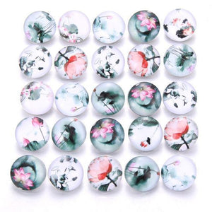 Planet Gates AB215 10pcs/lot Mixed Colors & Pattern 18mm Glass Snap Button Jewelry Faceted Glass Snap Fit Snap Earrings Bracelet Jewelry