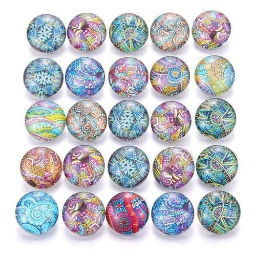 Planet Gates AB224 10pcs/lot Mixed Colors & Pattern 18mm Glass Snap Button Jewelry Faceted Glass Snap Fit Snap Earrings Bracelet Jewelry