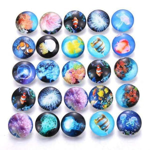 Planet Gates AB225 10pcs/lot Mixed Colors & Pattern 18mm Glass Snap Button Jewelry Faceted Glass Snap Fit Snap Earrings Bracelet Jewelry