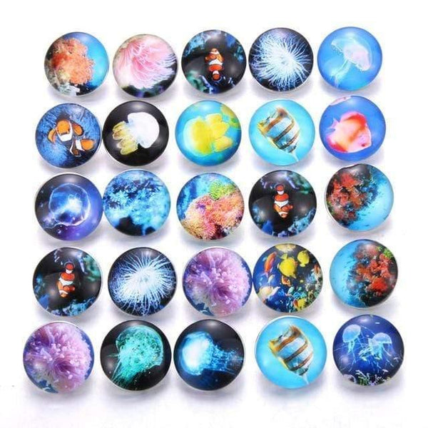 Planet Gates AB225 10pcs/lot Mixed Colors & Pattern 18mm Glass Snap Button Jewelry Faceted Glass Snap Fit Snap Earrings Bracelet Jewelry