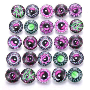 Planet Gates AB226 10pcs/lot Mixed Colors & Pattern 18mm Glass Snap Button Jewelry Faceted Glass Snap Fit Snap Earrings Bracelet Jewelry