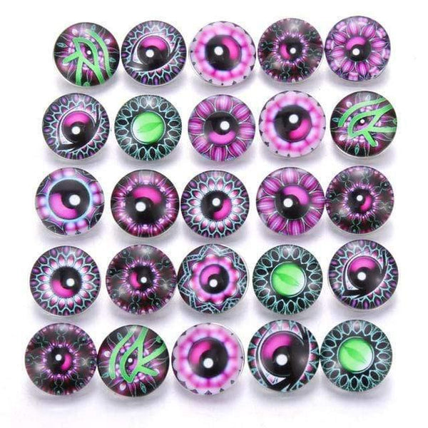 Planet Gates AB226 10pcs/lot Mixed Colors & Pattern 18mm Glass Snap Button Jewelry Faceted Glass Snap Fit Snap Earrings Bracelet Jewelry