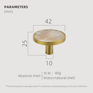 Brass Furniture Handles Shell Simple Nordic Pastoral Wardrobe Dresser Knobs Cupboard Cabinet Drawer Round Colorful Pulls