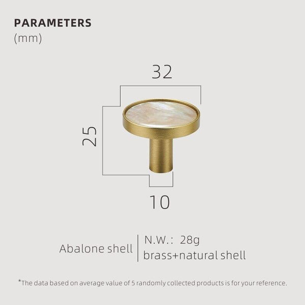 Brass Furniture Handles Shell Simple Nordic Pastoral Wardrobe Dresser Knobs Cupboard Cabinet Drawer Round Colorful Pulls