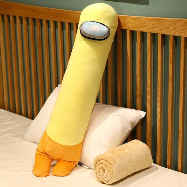 Planet Gates about 130cm / Yellow Hot Sale 90/130cm Among Long Pillow Us Cushion Sleepng Pillow Animal Doll Kawaii Figure With Blanket  Christmas Gift For Kids