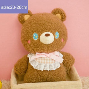 Planet Gates about 23cm / brown bear Fluffy Hair Super soft Elephant Lamb Cuddly Plushies Doll Stuffed Animals Long Plush Brown Bear Chick Baby Appease Doll toys Kid