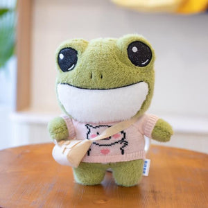 Planet Gates about 29cm / pink sweater 29cm Cute Plush Big Eyes Frog Toy Stuffed Animals Soft Sweater Crossbody Bag Kids Toys Birthday Christmas Gift for Girls Boys