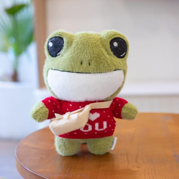 Planet Gates about 29cm / red sweater 29cm Cute Plush Big Eyes Frog Toy Stuffed Animals Soft Sweater Crossbody Bag Kids Toys Birthday Christmas Gift for Girls Boys