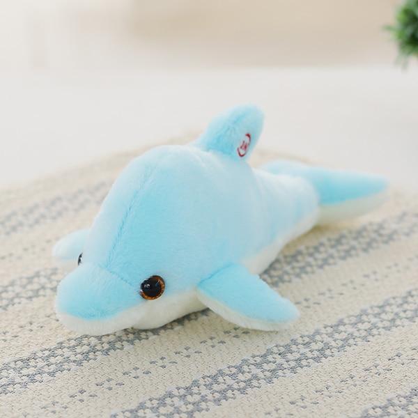 Planet Gates About 32cm / Blue 32cm Creative Luminous Plush Dolphin Doll Glowing Pillow, Colorful LED Light  Animal Toys Kids Children's Gift YYT220