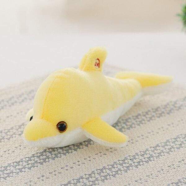 Planet Gates About 32cm / Yellow 32cm Creative Luminous Plush Dolphin Doll Glowing Pillow, Colorful LED Light  Animal Toys Kids Children's Gift YYT220