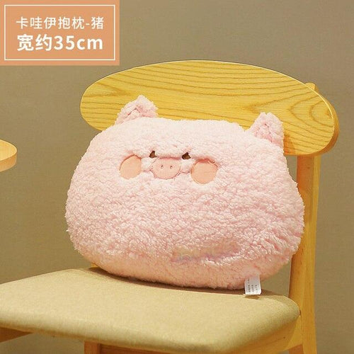 Planet Gates about 35X27cm / pig Cute Plush Animals Pillow Soft Lovely Brown Teddy Bear Rabbit Frog Tiger Pig Doll Sofa Chair Cushion For Girls Birthday Gifts