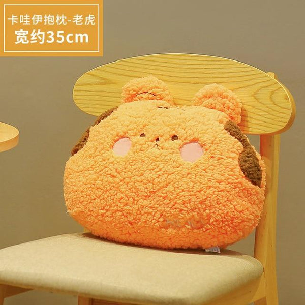 Planet Gates about 35X27cm / tiger Cute Plush Animals Pillow Soft Lovely Brown Teddy Bear Rabbit Frog Tiger Pig Doll Sofa Chair Cushion For Girls Birthday Gifts