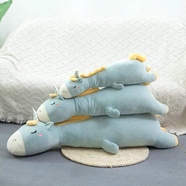 Planet Gates about 70cm / Blue unicorn Giant Soft toy unicorn Stuffed Silver Horn Unicorn High Quality Sleeping Pillow Animal Bed Decor Cushion Throw Pillow