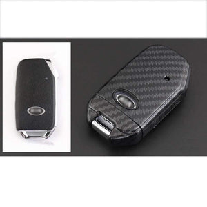 Planet Gates ABS Carbon Fiber Shell+Silicone Cover Remote Key Holder Fob Case&KeyChain For Kia Sportage R 2018