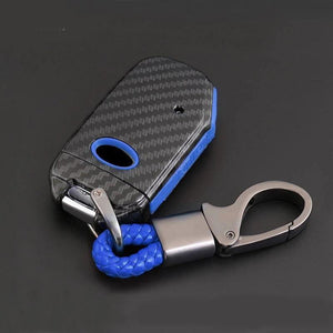 Planet Gates ABS Carbon Fiber Shell+Silicone Cover Remote Key Holder Fob Case&KeyChain For Kia Sportage R 2018