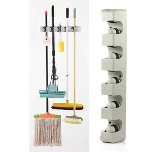 Planet Gates ABS Kitchen Wall Mounted Hanger 5 Position Kitchen Storage Mop Brush Broom Organizer Holder Tool