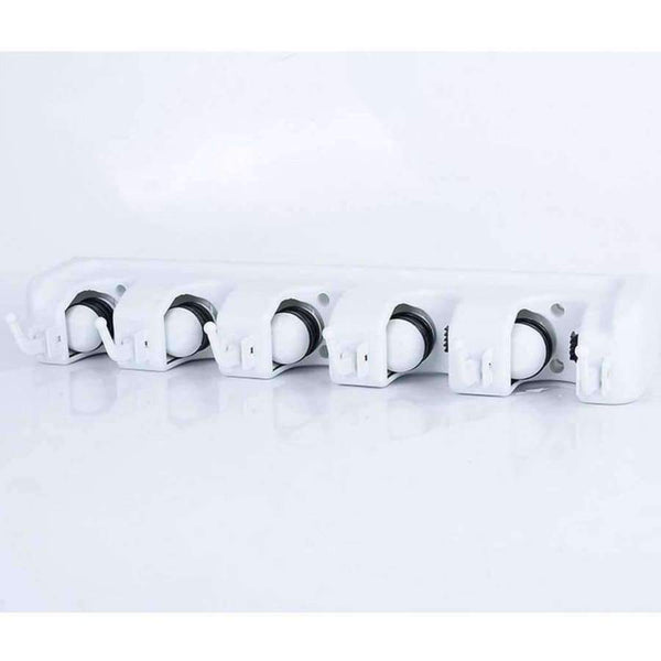 Planet Gates ABS Plastic Mop Broom Rakes Garage Tool Holder Wall Rack Cupboard Organiser Mops Broom Rake Keeper Bracket 5 Position