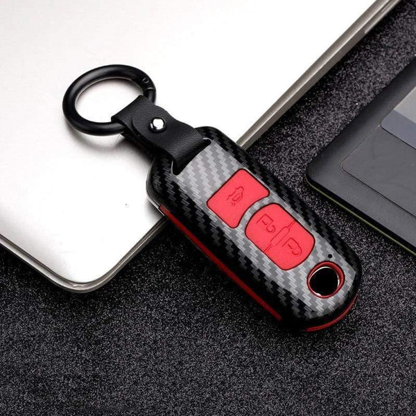 Planet Gates ABS+Silica gel Carbon fiber Car Remote Key Case Cover For Mazda 2 3 6 Axela Atenza CX-5 CX5 CX-7 CX-9 2014 2015 2016 up