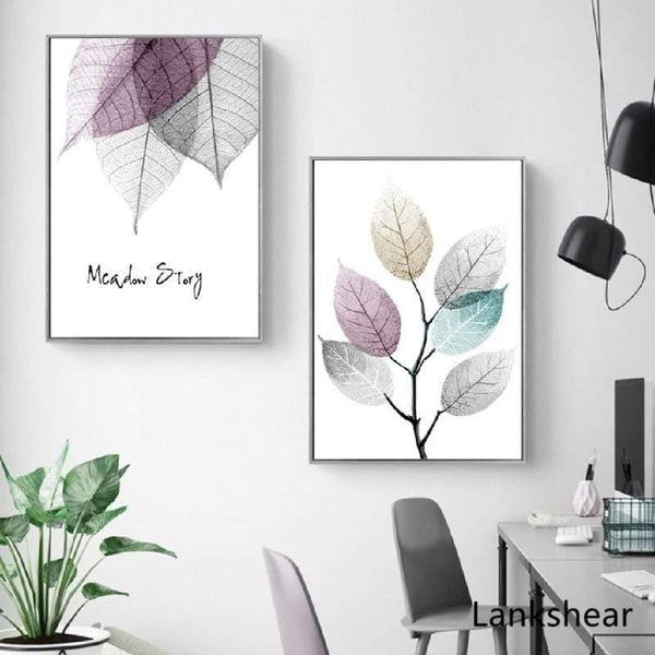 Planet Gates Abstract Leaves Canvas Paintings Poster Print Nordic Minimalist Wall Art Pictures For Living Room Bedroom Home Decor