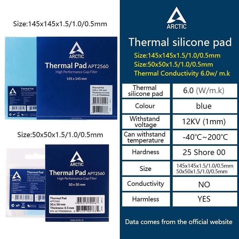 Planet Gates AC Original Heat Dissipation Silicone Pad CPU/GPU Graphics Card Thermal Pad Motherboard Silicone Grease Pad Thermal pad