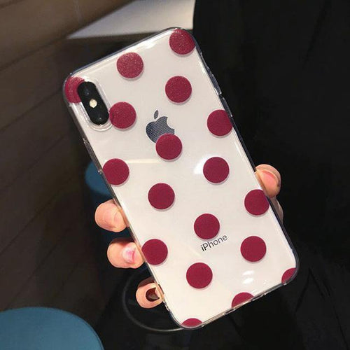 Planet Gates AC0651 / For iPhone X USLION Transparent Love Heart Silicon Case For iPhone 6 S 7 8 Plus XS Max Wave Point Soft TPU Phone Cases Cover For iPhone XR X
