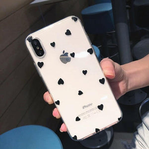 Planet Gates AC0651 / For iPhone X USLION Transparent Love Heart Silicon Case For iPhone 6 S 7 8 Plus XS Max Wave Point Soft TPU Phone Cases Cover For iPhone XR X