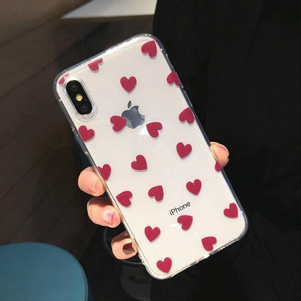 Planet Gates AC0651 / For iPhone X USLION Transparent Love Heart Silicon Case For iPhone 6 S 7 8 Plus XS Max Wave Point Soft TPU Phone Cases Cover For iPhone XR X