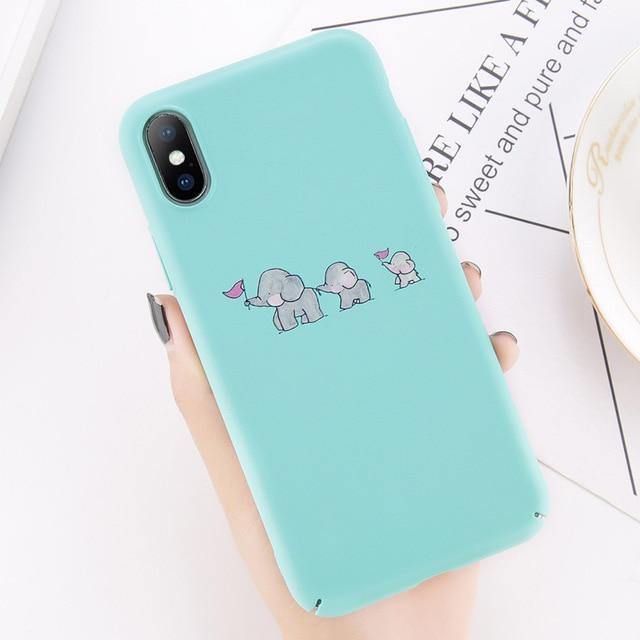 Planet Gates AC0875 / For iPhone X USLION Cartoon Flamingo Phone Case For iPhone 8 Plus Cute Elephant Pattern Cases For iPhone X 8 7 6 6S Plus Hard PC Back Cover
