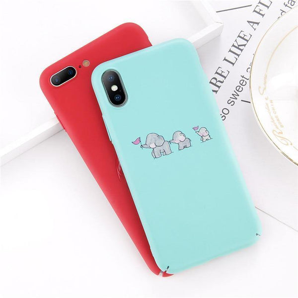 Planet Gates AC0875 / For iPhone X USLION Cartoon Flamingo Phone Case For iPhone 8 Plus Cute Elephant Pattern Cases For iPhone X 8 7 6 6S Plus Hard PC Back Cover