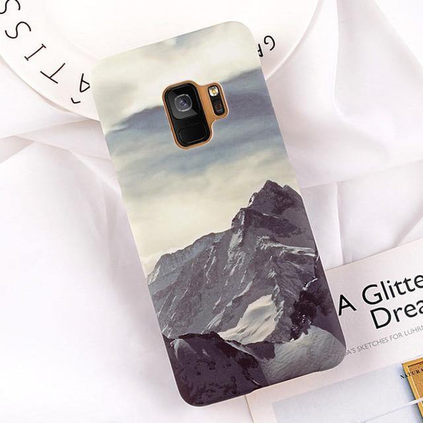 Planet Gates AC1038 / For Galaxy Note 8 USLION Ultra Thin Phone Case For Samsung Galaxy S9 S8 Plus Note 9 Note 8 S7 Edge Mountain Peak Forest Hard PC Back Cover Cases