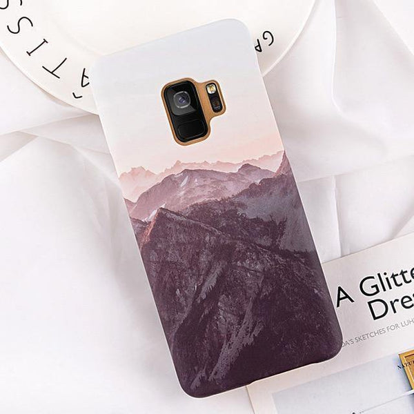 Planet Gates AC1039 / For Galaxy Note 8 USLION Ultra Thin Phone Case For Samsung Galaxy S9 S8 Plus Note 9 Note 8 S7 Edge Mountain Peak Forest Hard PC Back Cover Cases