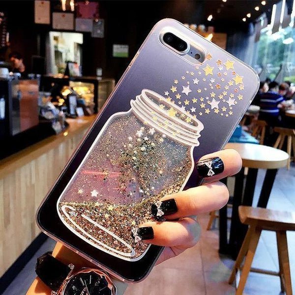Planet Gates AC1222 / For iPhone XS USLION Flowing Quicksand Case For iPhone 7 Plus XR XS Max X 8 7 6 6s Plus Cute Bear Dolphin Bling Powder Phone Cases Clear Cover