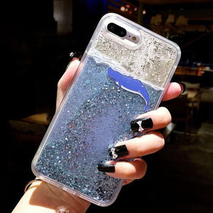 Planet Gates AC1257 / For iPhone XS USLION Flowing Quicksand Case For iPhone 7 Plus XR XS Max X 8 7 6 6s Plus Cute Bear Dolphin Bling Powder Phone Cases Clear Cover