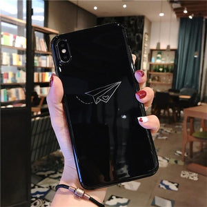 Planet Gates AC1558 Black / For iPhone X USLION Silicone Feather Case For iPhone 7 8 Plus XS Max XR Xs Letter Phone Cases For iPhone X 8 7 6 6S Plus Soft TPU Back Cover
