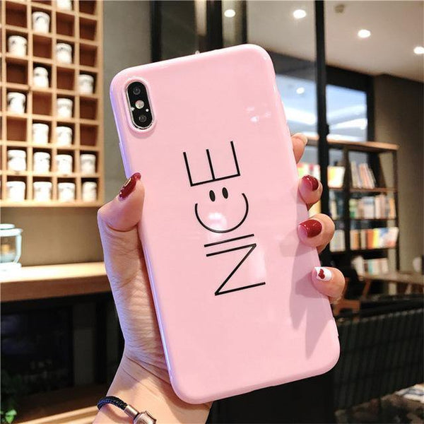 Planet Gates AC1559 Pink / For iPhone X USLION Silicone Feather Case For iPhone 7 8 Plus XS Max XR Xs Letter Phone Cases For iPhone X 8 7 6 6S Plus Soft TPU Back Cover