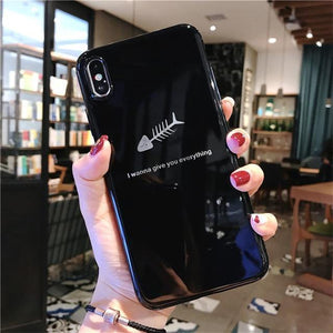 Planet Gates AC1561 Black / For iPhone X USLION Silicone Feather Case For iPhone 7 8 Plus XS Max XR Xs Letter Phone Cases For iPhone X 8 7 6 6S Plus Soft TPU Back Cover