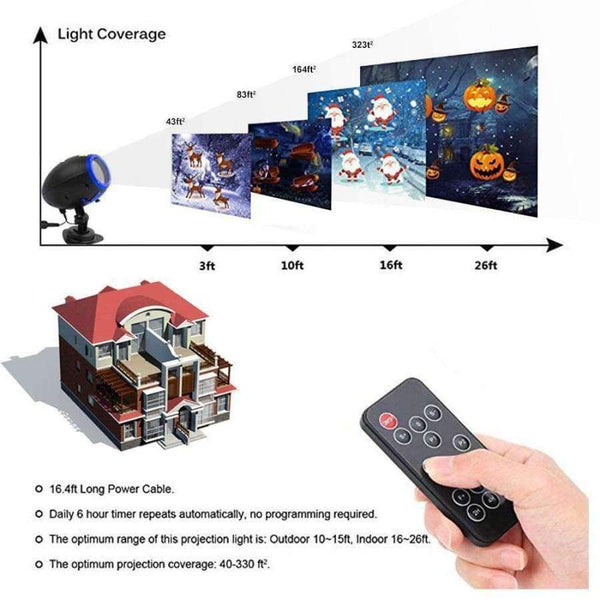 Planet Gates AC220V EU Plug Halloween Projector Light Outdoor Waterproof Landscape Lighting Christmas Laser Led Projector Lights for Party Holiday Wireless