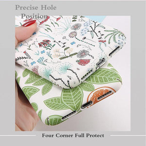 Planet Gates AC2342 / For iPhone X USLION Green Leaves Phone Case For iPhone XR XS Max X 8 Plus Flower Hard PC Full Back Cover Cases For iPhone 7 6 6s Plus Coque