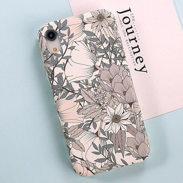 Planet Gates AC2343 / For iPhone X USLION Green Leaves Phone Case For iPhone XR XS Max X 8 Plus Flower Hard PC Full Back Cover Cases For iPhone 7 6 6s Plus Coque