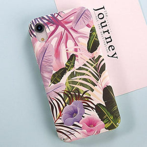 Planet Gates AC2344 / For iPhone X USLION Green Leaves Phone Case For iPhone XR XS Max X 8 Plus Flower Hard PC Full Back Cover Cases For iPhone 7 6 6s Plus Coque