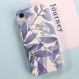Planet Gates AC2345 / For iPhone X USLION Green Leaves Phone Case For iPhone XR XS Max X 8 Plus Flower Hard PC Full Back Cover Cases For iPhone 7 6 6s Plus Coque