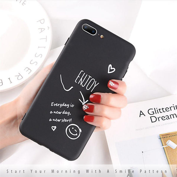 Planet Gates AC2755 / For iPhone X USLION Phone Case For iPhone 7 Plus Funny Letter Cases For iPhone XR XS Max X 8 7 6 6S Plus Cartoon Smile Emoji Soft TPU Cover
