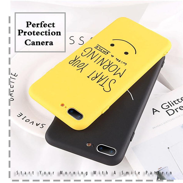 Planet Gates AC2755 / For iPhone X USLION Phone Case For iPhone 7 Plus Funny Letter Cases For iPhone XR XS Max X 8 7 6 6S Plus Cartoon Smile Emoji Soft TPU Cover