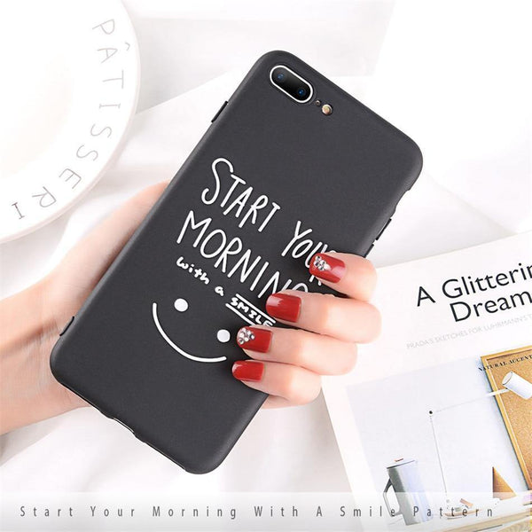 Planet Gates AC2755 / For iPhone X USLION Phone Case For iPhone 7 Plus Funny Letter Cases For iPhone XR XS Max X 8 7 6 6S Plus Cartoon Smile Emoji Soft TPU Cover