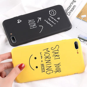 Planet Gates AC2755 / For iPhone X USLION Phone Case For iPhone 7 Plus Funny Letter Cases For iPhone XR XS Max X 8 7 6 6S Plus Cartoon Smile Emoji Soft TPU Cover
